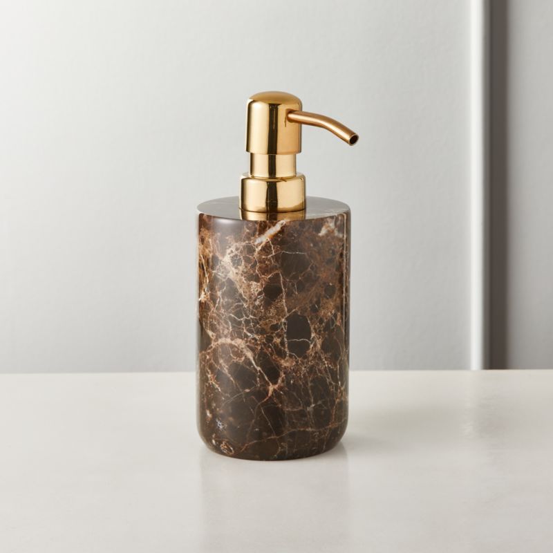 Charlemagne Brown Marble Soap Pump + Reviews | CB2 | CB2