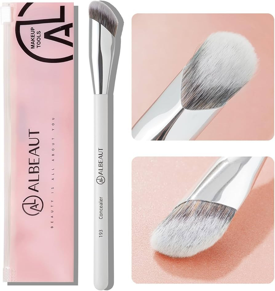 Concealer Brush, Under Eye Makeup Small Angled Precision Face Blending Brush, Eye Liquid Cream Fo... | Amazon (US)