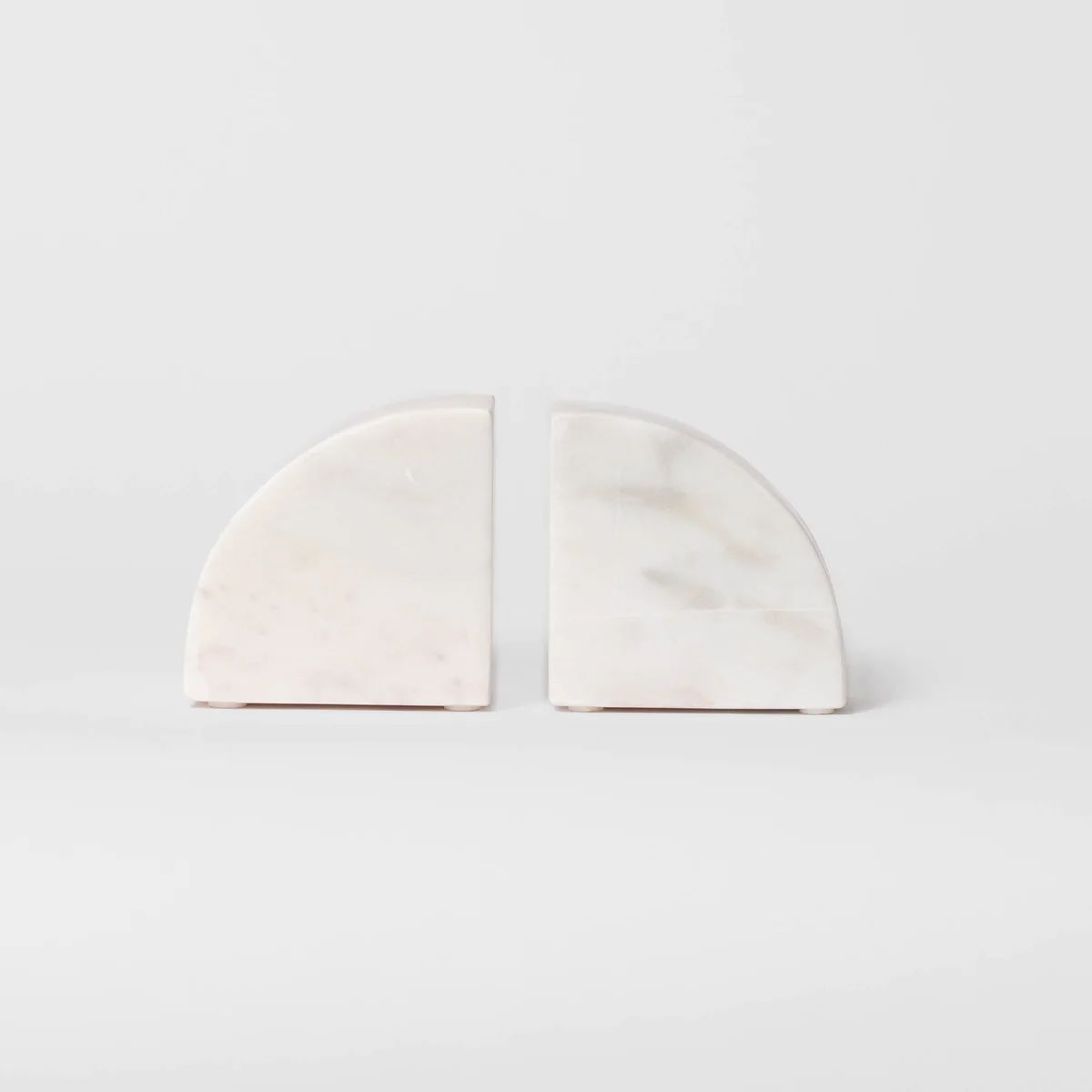 Rounded White Marble Bookends | Stoffer Home