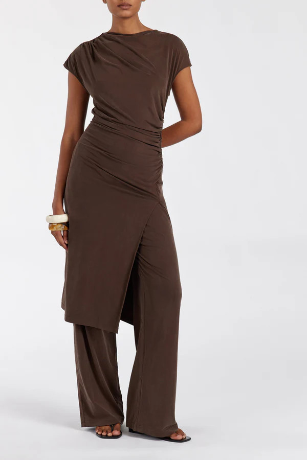 RIO BITTER CHOC WIDE LEG MODAL PANT | DISSH