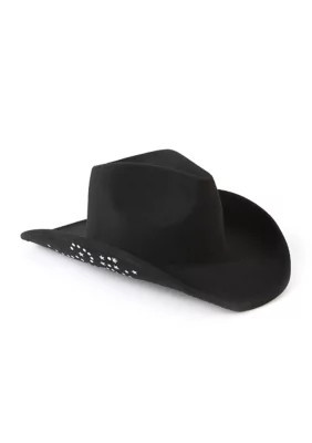 BCBGeneration Women's Studded Cowboy Hat, Black | Belk
