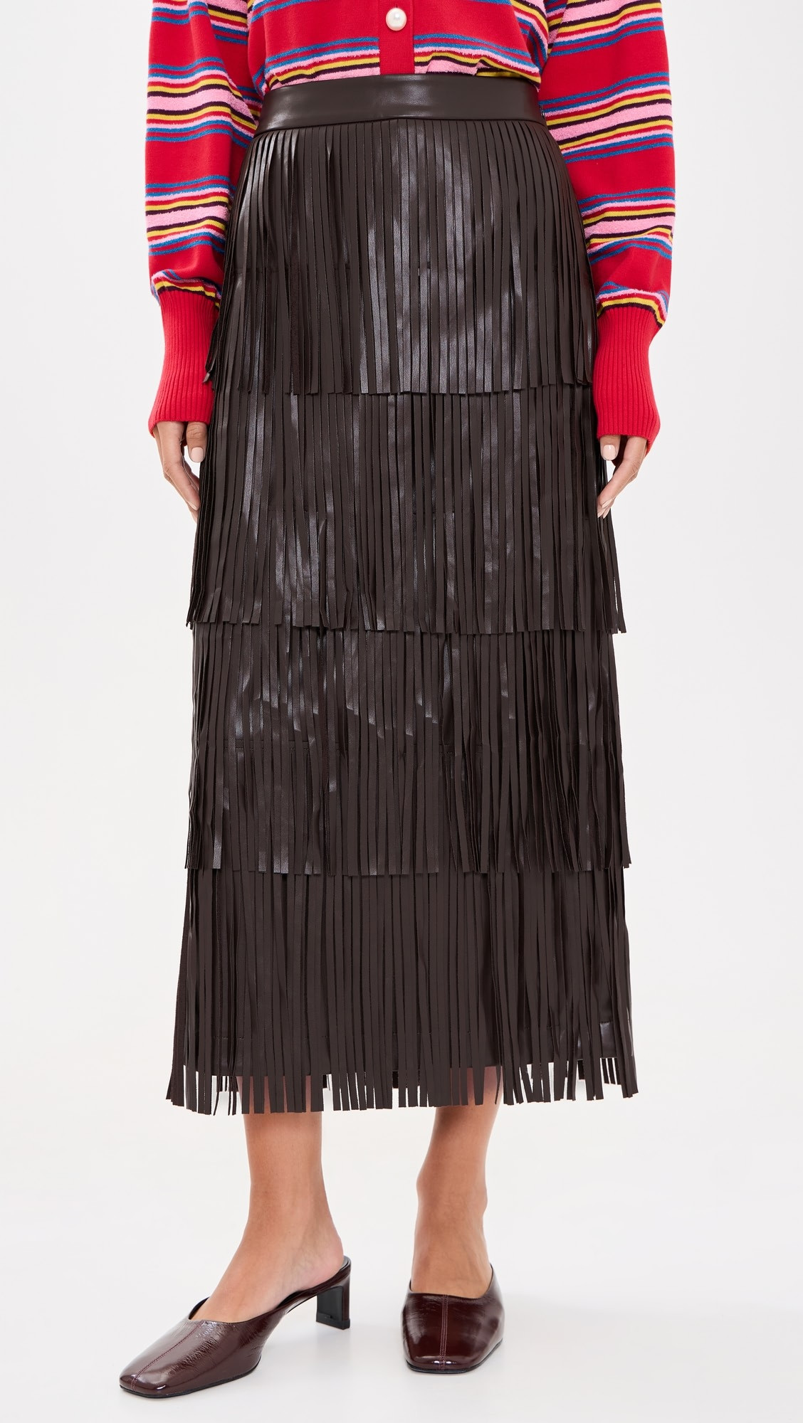 SIMONMILLER Za Za Faux Leather Fringe Skirt | Shopbop | Shopbop