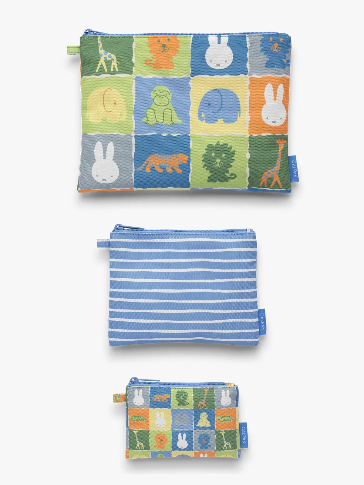 Miffy Compakt Zippered Pouch Set in Miffy Blue Zoo Trip | CALPAK