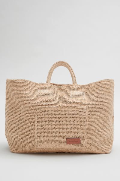 Large Woven Straw Tote | H&M (DE, AT, CH, NL, FI)