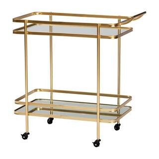 Destin Gold Wine Bar Cart | The Home Depot
