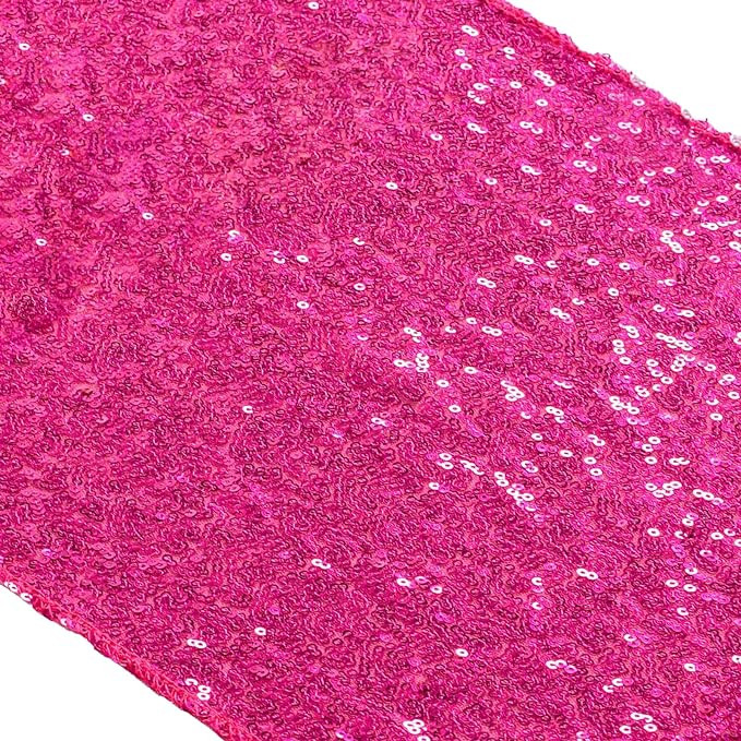 ShinyBeauty 12x108-Inch Hot Pink Sparkly Sequin Table Runner Glitz Sequin Table Runner for Weddin... | Amazon (US)