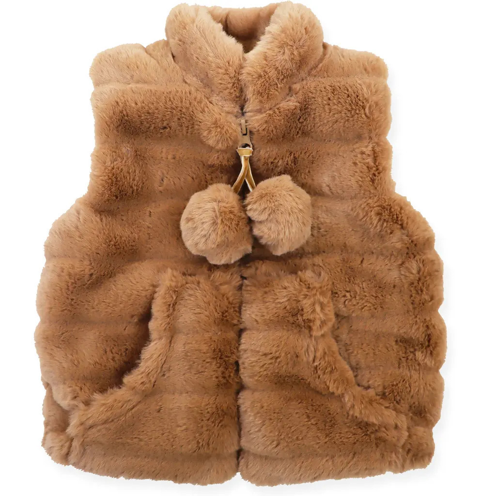 Widgeon Faux Fur Zip Front Vest in Chocolate Eclair at Nordstrom, Size 6X | Nordstrom