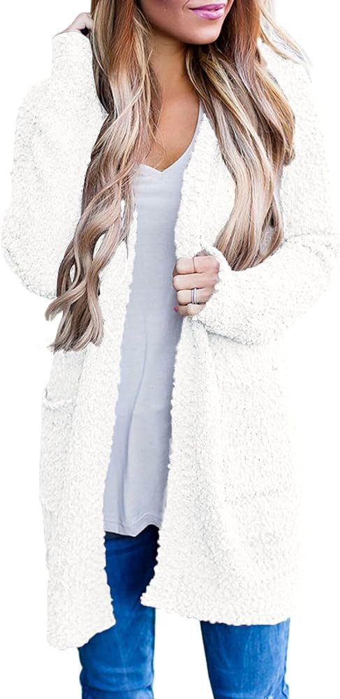 ZESICA Women's 2024 Fall Casual Long Sleeve Open Front Soft Chunky Knit Sweater Cardigan Outerwea... | Amazon (US)
