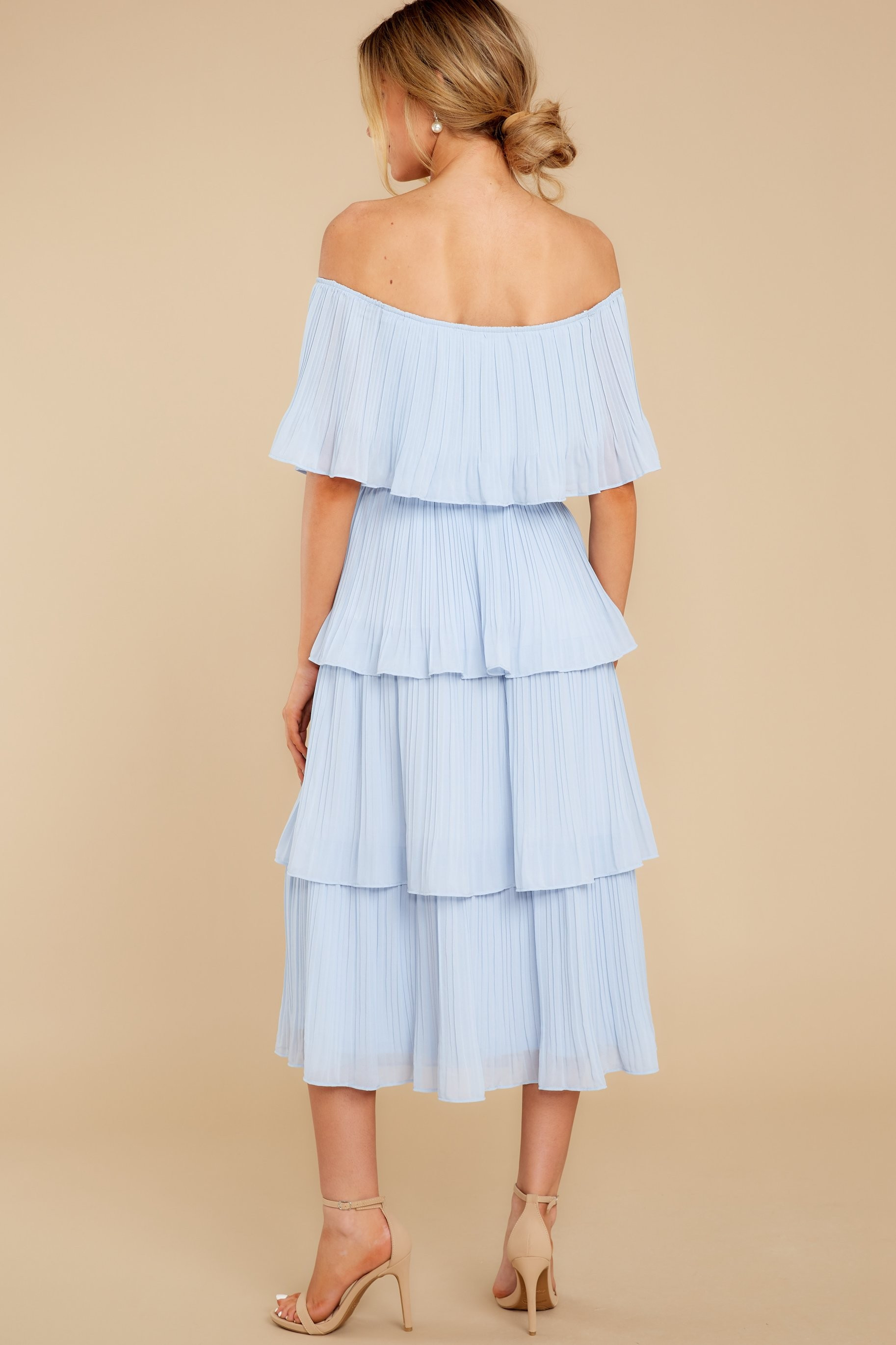 See It Happen Cream Blue Midi Dress | Red Dress 