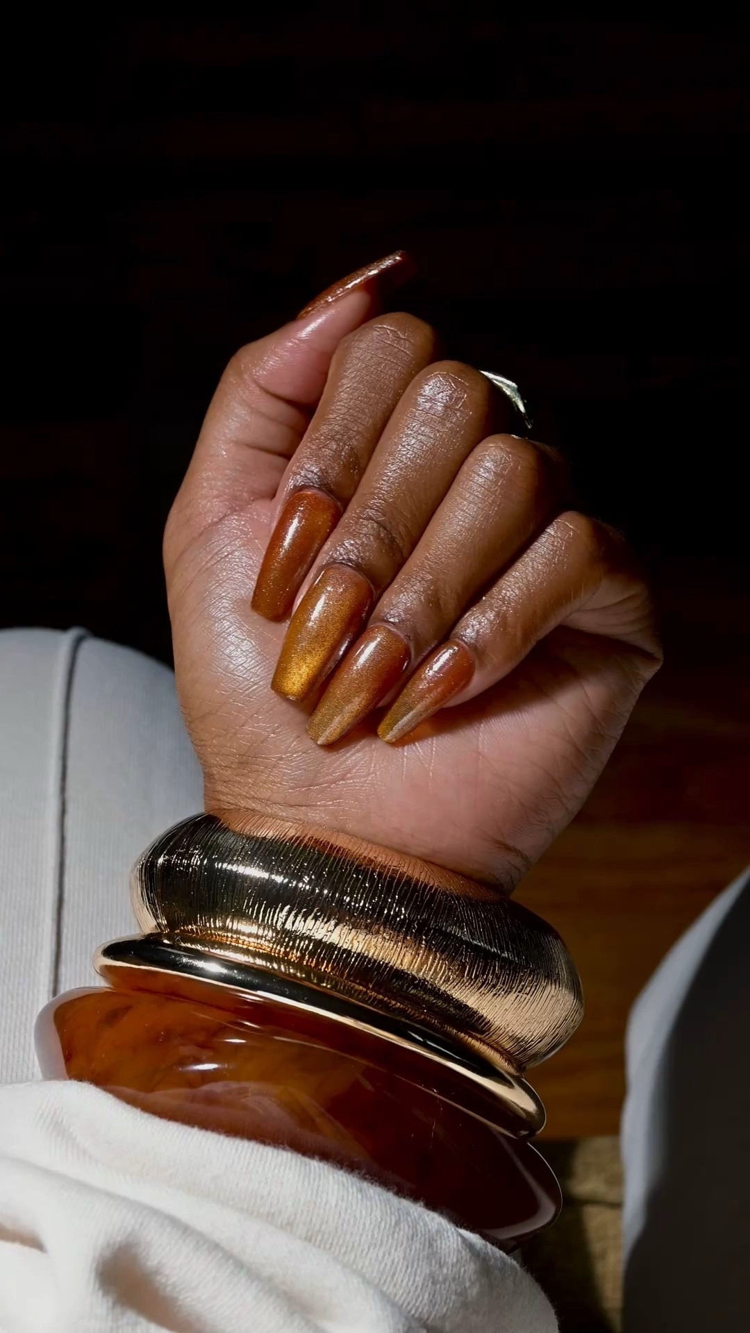 Fall nails paired with gold jewelry stack and beige outfit ✨

#LTKFindsUnder50 #LTKStyleTip #LTKSeasonal