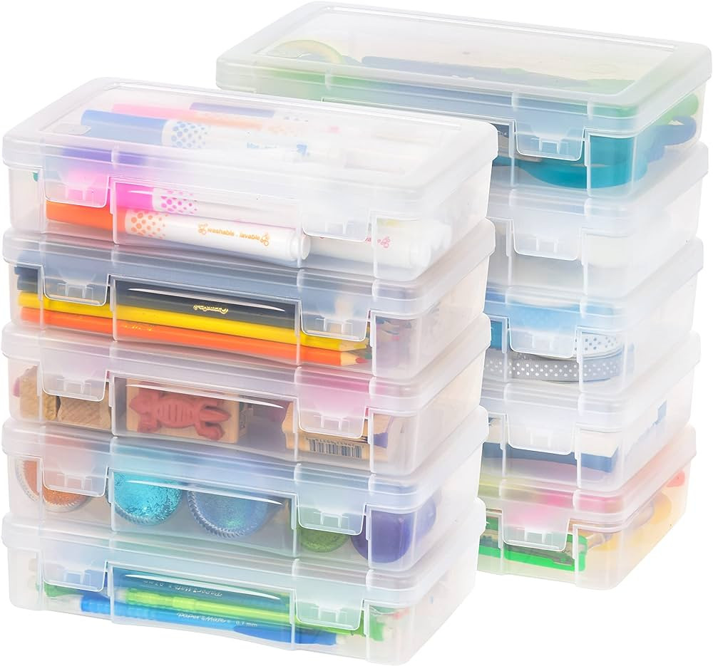 IRIS USA 10 Pack Medium Plastic Hobby Art Craft Supply Organizer Storage Containers with Latching... | Amazon (US)