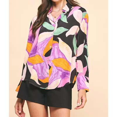 Women's Print Button Down - PINCH M | Target