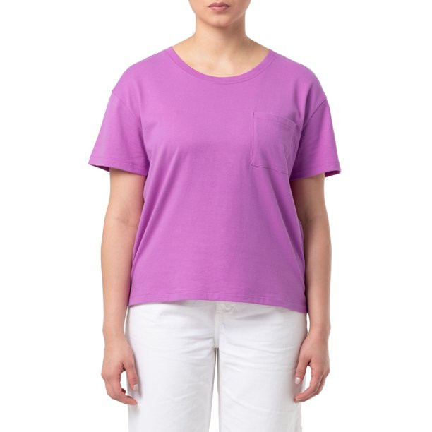 Time and Tru Women's Short Sleeve Boyfriend T-Shirt | Walmart (US)