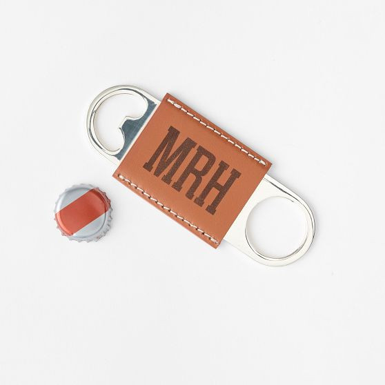 Silver and Leather Bottle Opener | Mark and Graham