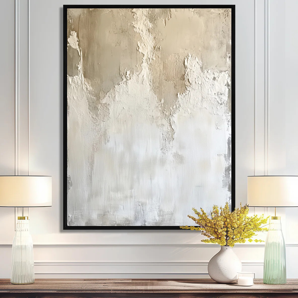 Soft Beige Plaster Paint Layers II - Beige Minimalist Wall Decor | Wayfair North America