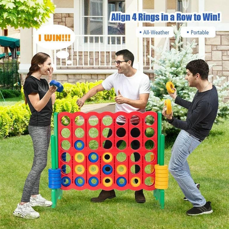 Costway Jumbo 4-to-Score 4 in A Row Giant Game Set for Family Green | Walmart (US)