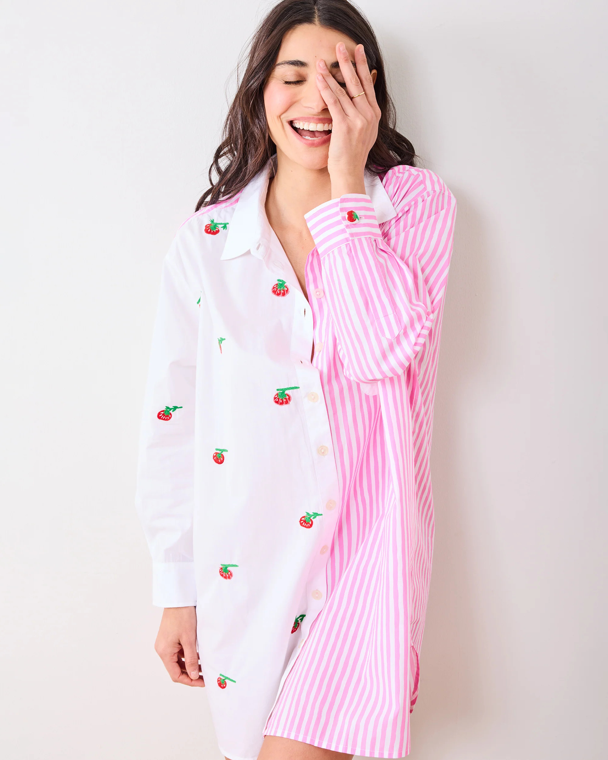 Kitchen Garden - Everyday Button Down - Rose | Printfresh