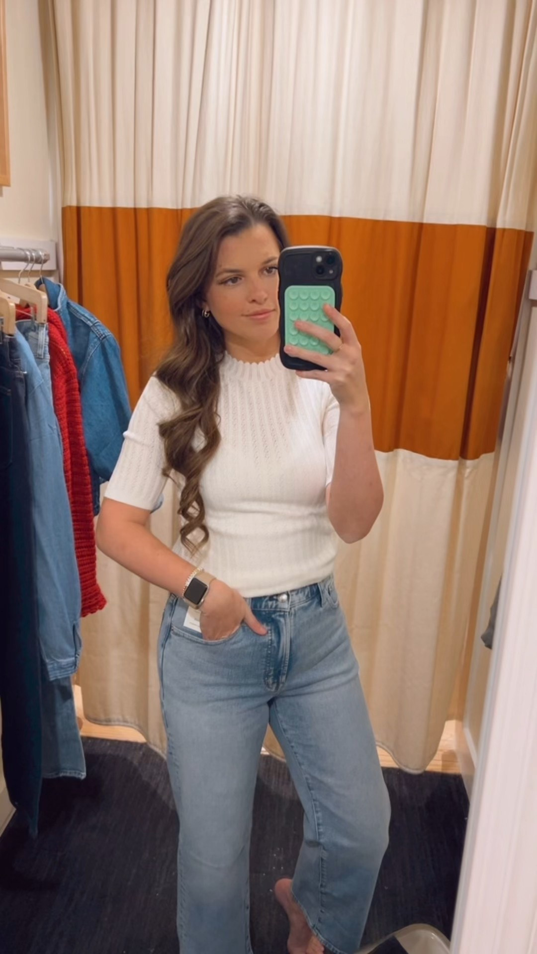 // cropped wide leg jeans - wearing a 27 // pointelle short sleeve sweater // comes in more colors - wearing a small // 

#LTKSeasonal #LTKootd #LTKgrwm