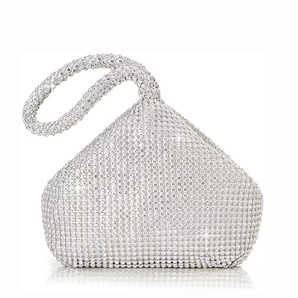 Women's Evening Bag Full Rhinestones Clutch Bag Fashion Sparkly Glitter Triangle Handbag Purse fo... | Walmart (US)