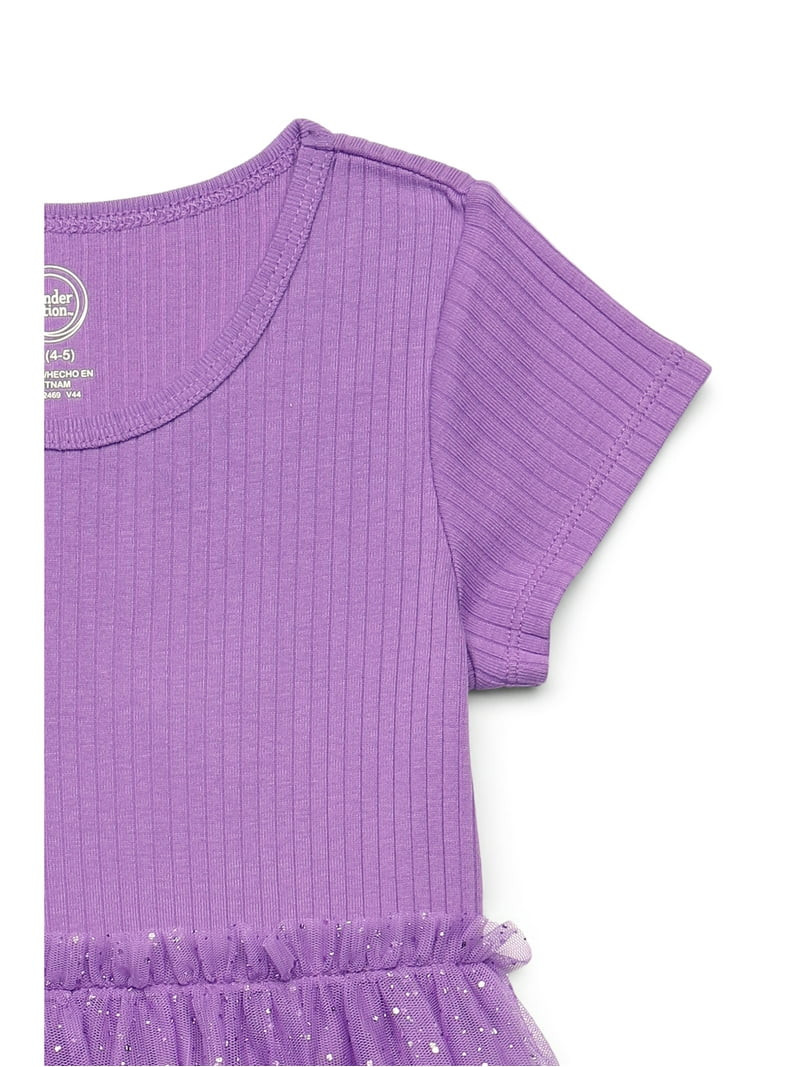 Wonder Nation Girls Tutu Dress with Short Sleeves, Sizes 4-18 & Plus | Walmart (US)
