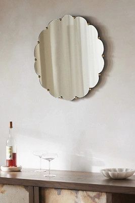 Cosette Brass Scalloped Round Wall Mirror | Anthropologie (US)