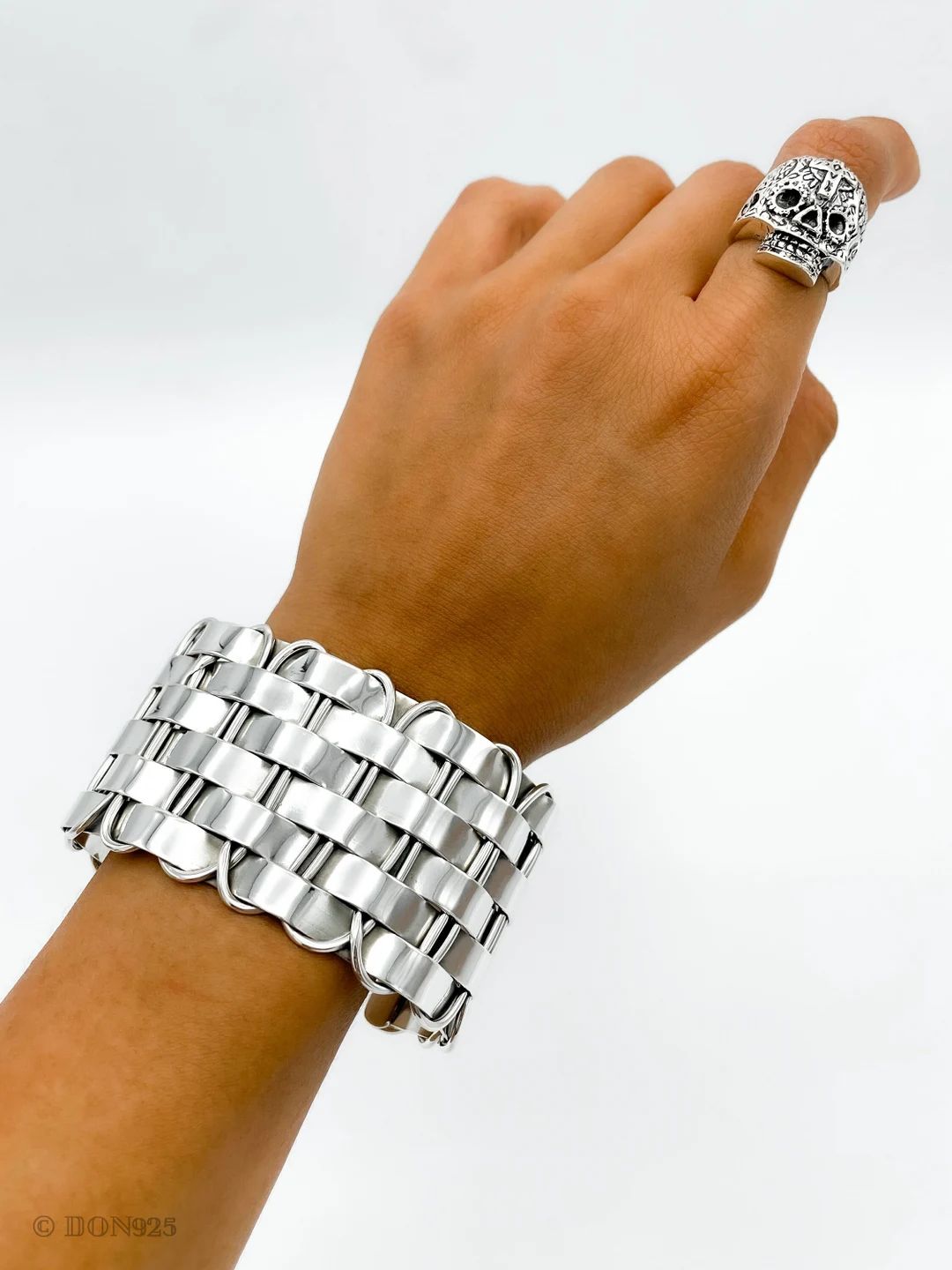 Sterling Silver Woven Cuff Bracelet, Statement Wide Chunky Bracelet, Southwestern Style Bracelet,... | Etsy (US)