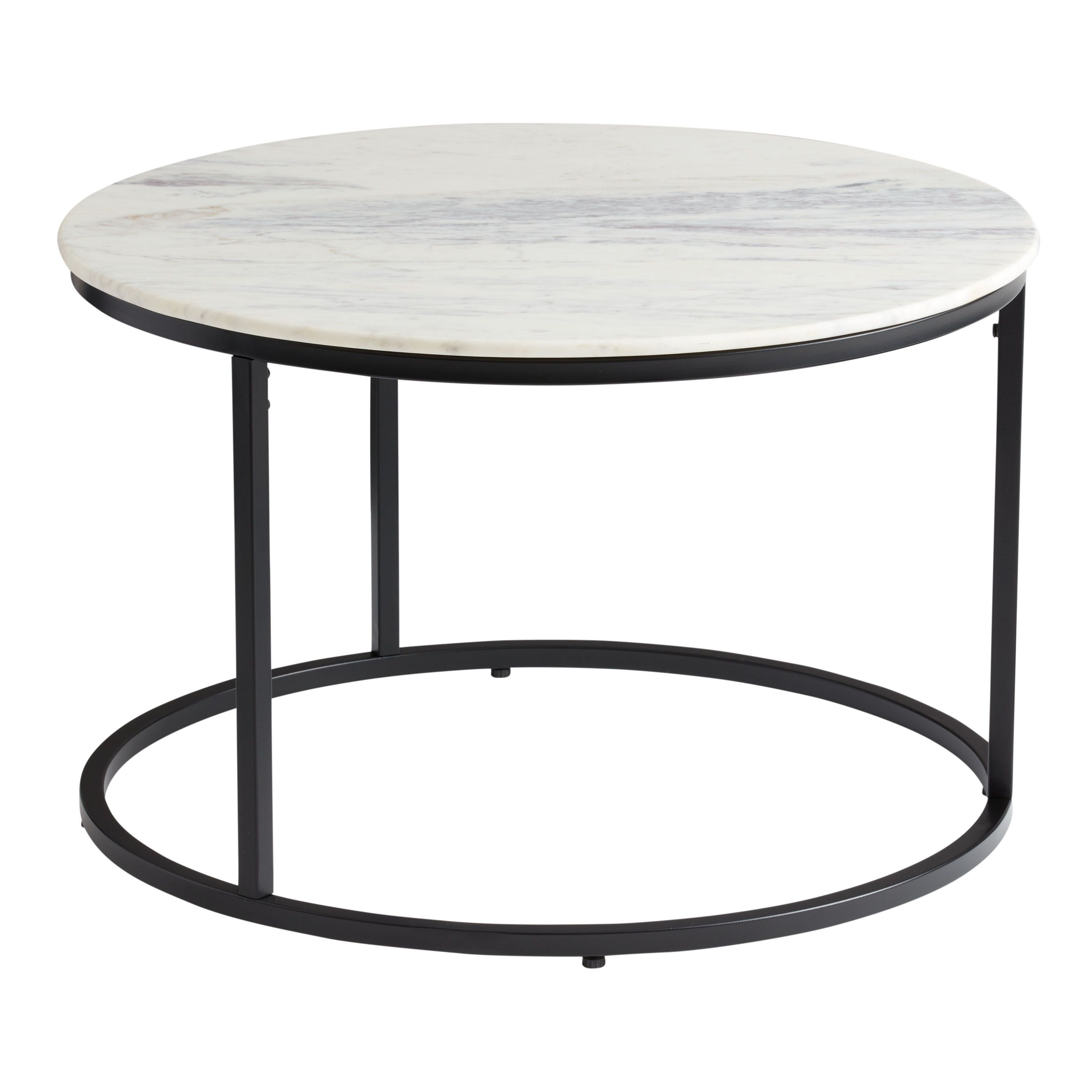 Milan Round White Marble and Metal Coffee Table | World Market