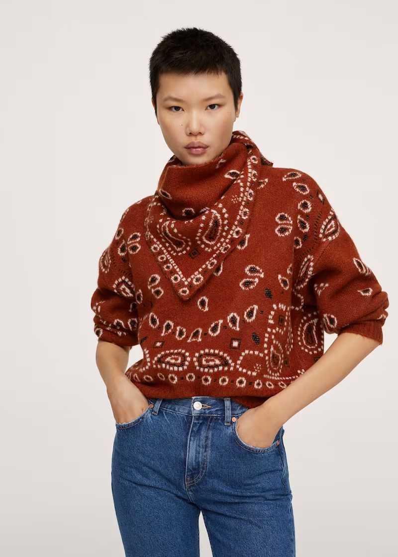 Bandana knit sweater | MANGO (UK)