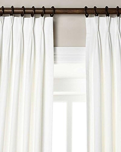 100% Linen Pinch Pleated Lined Window Curtain Panel Drape (White, 27" W X 108" L) | Amazon (US)