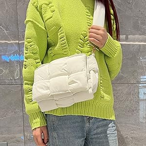 NAARIIAN Shoulder bags for women, Light-weight small puffer purses waterproof, hand-woven puffy b... | Amazon (US)
