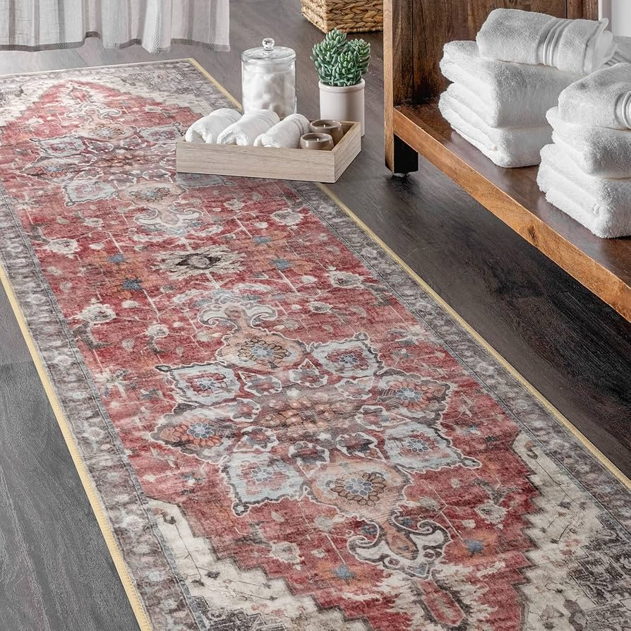 COLORPAPA Washable Runner Rug 2x6, Boho Rug Runners for Hallway Entryway Bathroom Kitchen Laundry... | Amazon (US)