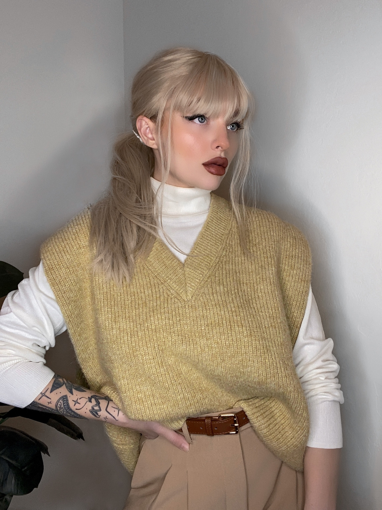 Layers are EVERYTHING! Feeling like a literature teacher in this Zara vest. Paired with my favorite Daisy brand pants from SHEIN, a simple cream colored turtleneck, and a belt to finish it off! (Oh, You guessed right, that is a wig from dream holic) 

#LTKbeauty #LTKunder100 #LTKunder50