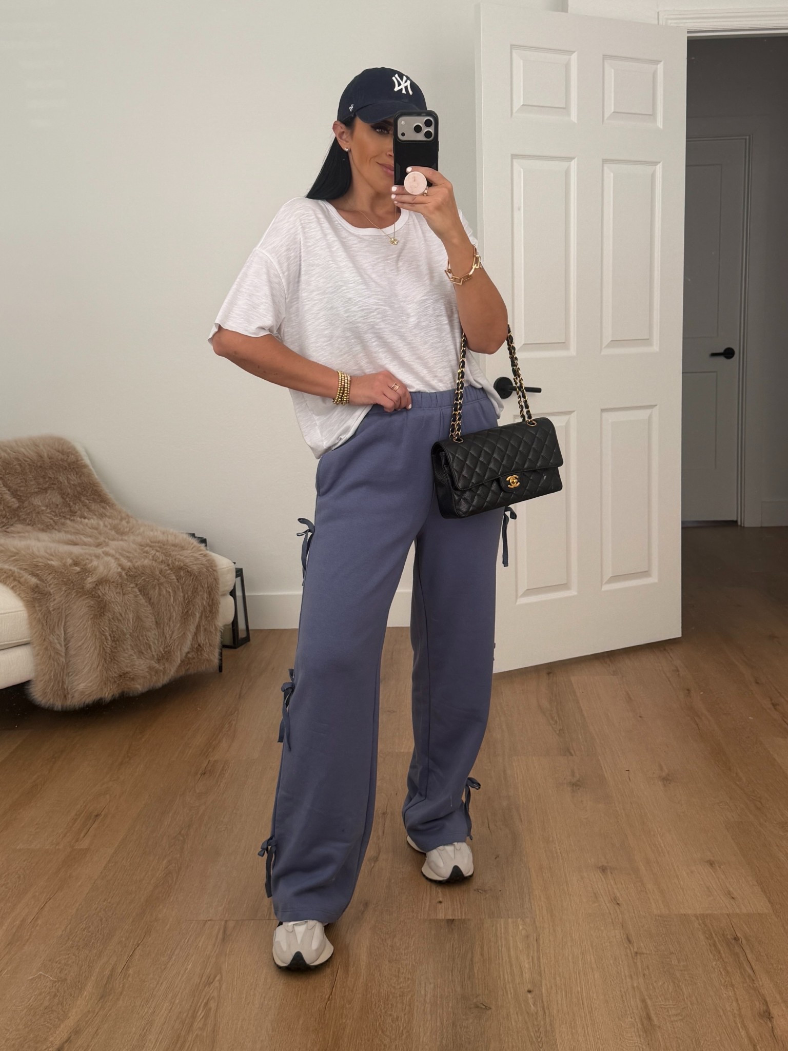 No Boundaries Ribbon Fleece Pants wearing size small. 