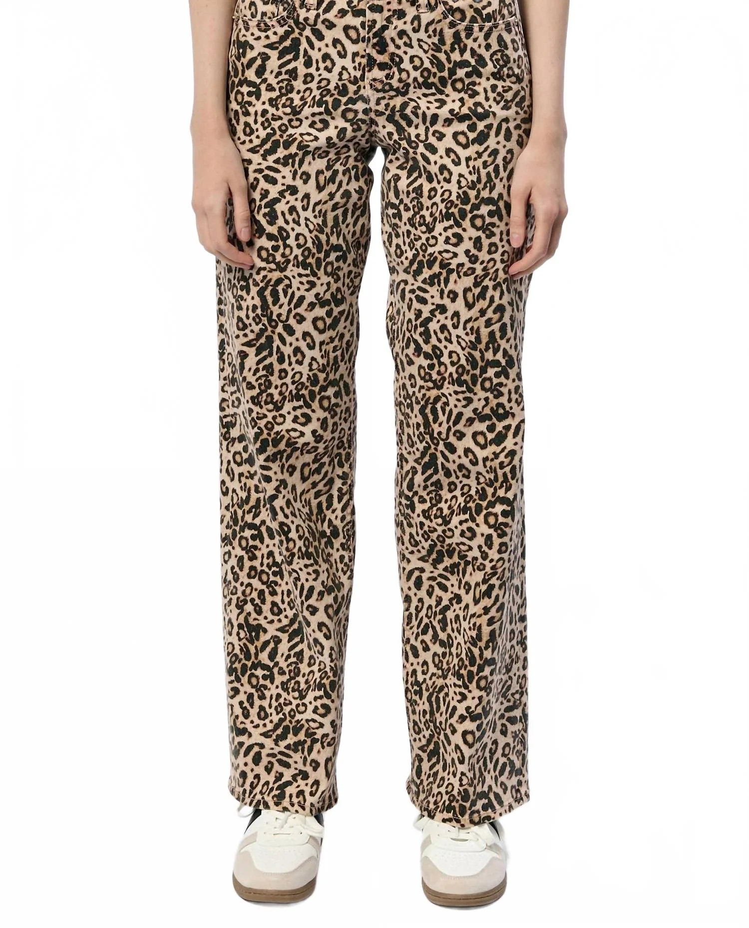 Leopard Straight Leg Jean In Multi | Shop Simon