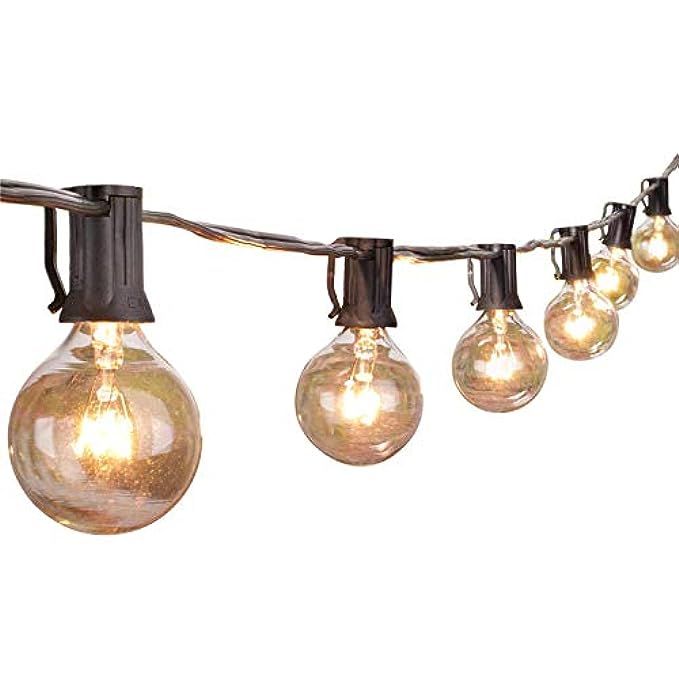Brightown 50Foot G40 Globe Outdoor Patio String Lights UL Listed for Indoor / Outdoor Decor, Black | Amazon (US)