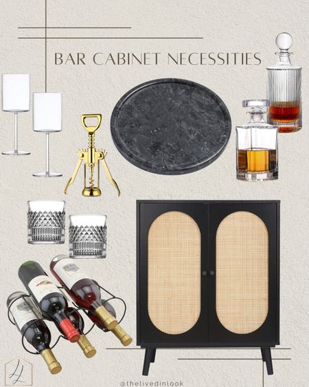 Bar cabinet + accessories all from Amazon!

Bar cart, whiskey decanter, marble tray, wine glasses, modern aesthetic 

#LTKSeasonal #LTKhome
