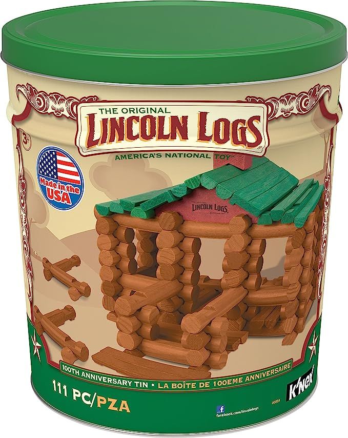 LINCOLN LOGS – 100th Anniversary Tin - 111 All-Wood Pieces – Ages 3+ Construction Education T... | Amazon (US)