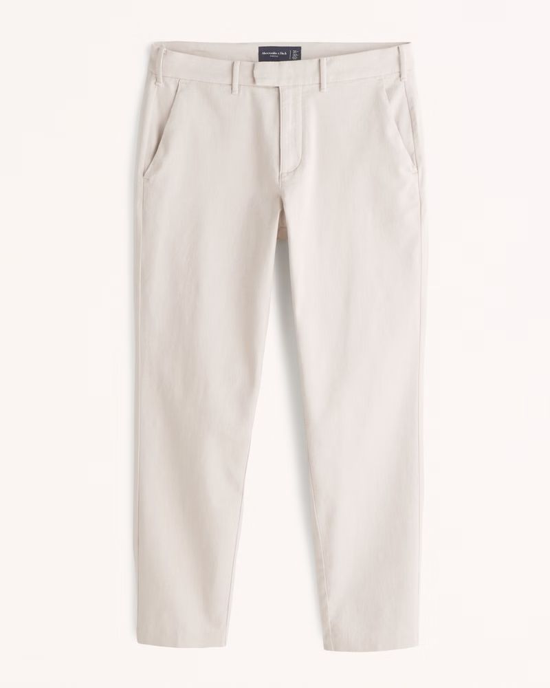 Tab Front Tailored Linen-Blend Suit Pant | Abercrombie & Fitch (US)