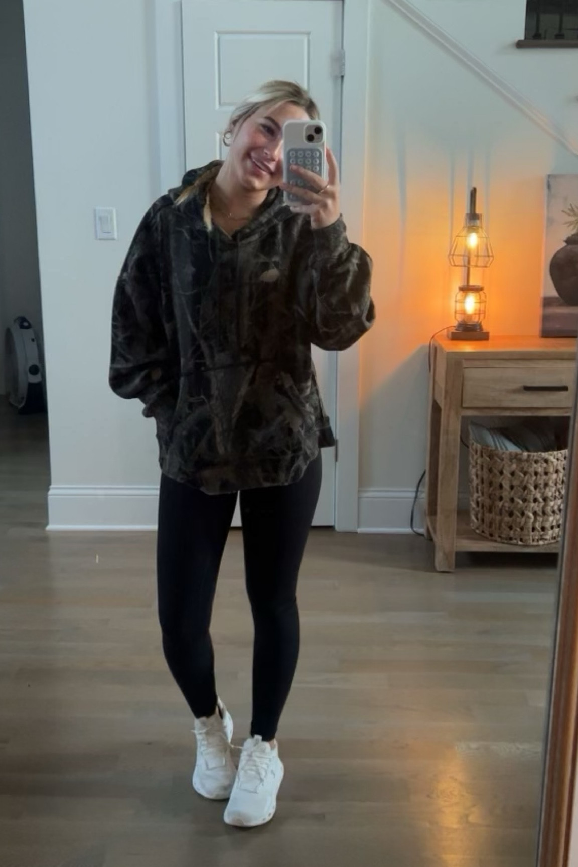 The newest camo abercrombie hoodie is 🔥!  Peyton is in a size Small! It’s oversized and the most incredible quality! 

#abercrombie #fallfashion 

#LTKFindsUnder100 #LTKStyleTip