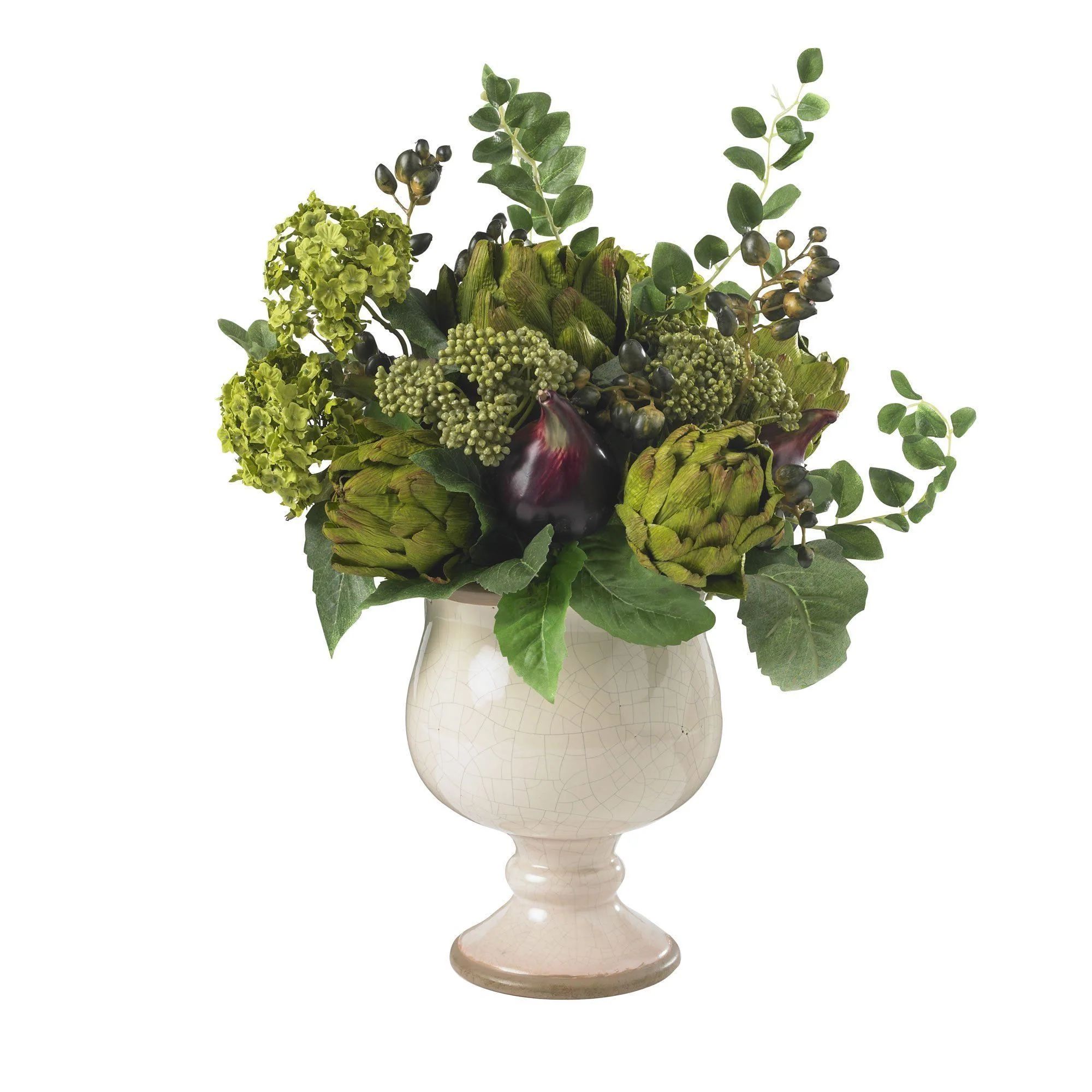 Artichoke and Hydrangea Silk Flower Arrangement | Nearly Natural | Nearly Natural