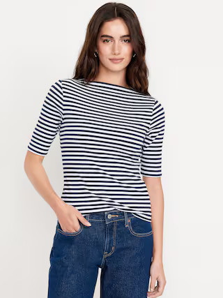 Ribbed Boat-Neck T-Shirt | Old Navy | Old Navy (US)