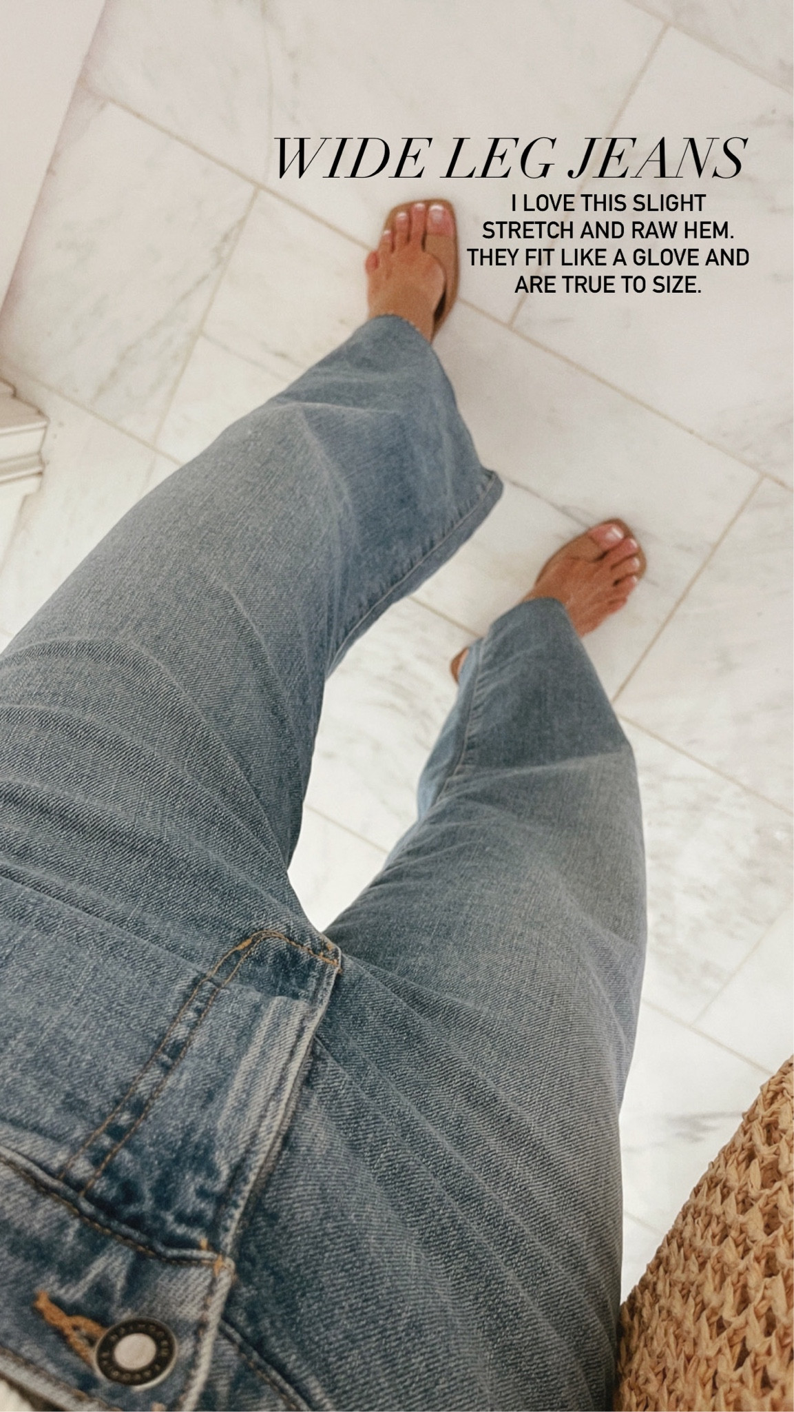 New arrival these wide leg jeans. Wearing size 26 fit tts. 