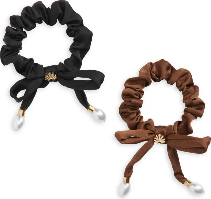 Lele Sadoughi 2-Pack Faux Pearl Bow Scrunchie Set | Nordstrom | Nordstrom