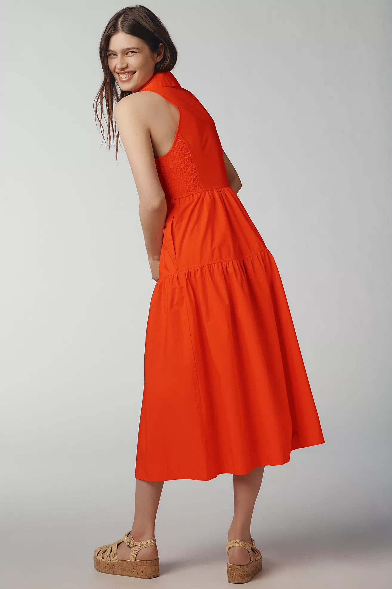 Maeve Sleeveless Midi Shirt Dress | Anthropologie (US)