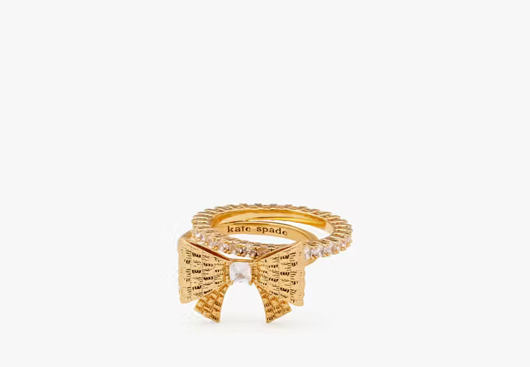 Wrapped In A Bow Stacking Rings | Kate Spade (US)