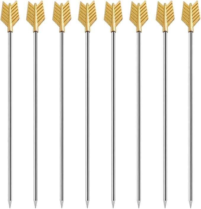 Gold Arrow Design Garnish Cocktail Pick,JfwuHap 8Pcs Martini Picks Fruit Toothpicks Sticks for Fr... | Amazon (US)