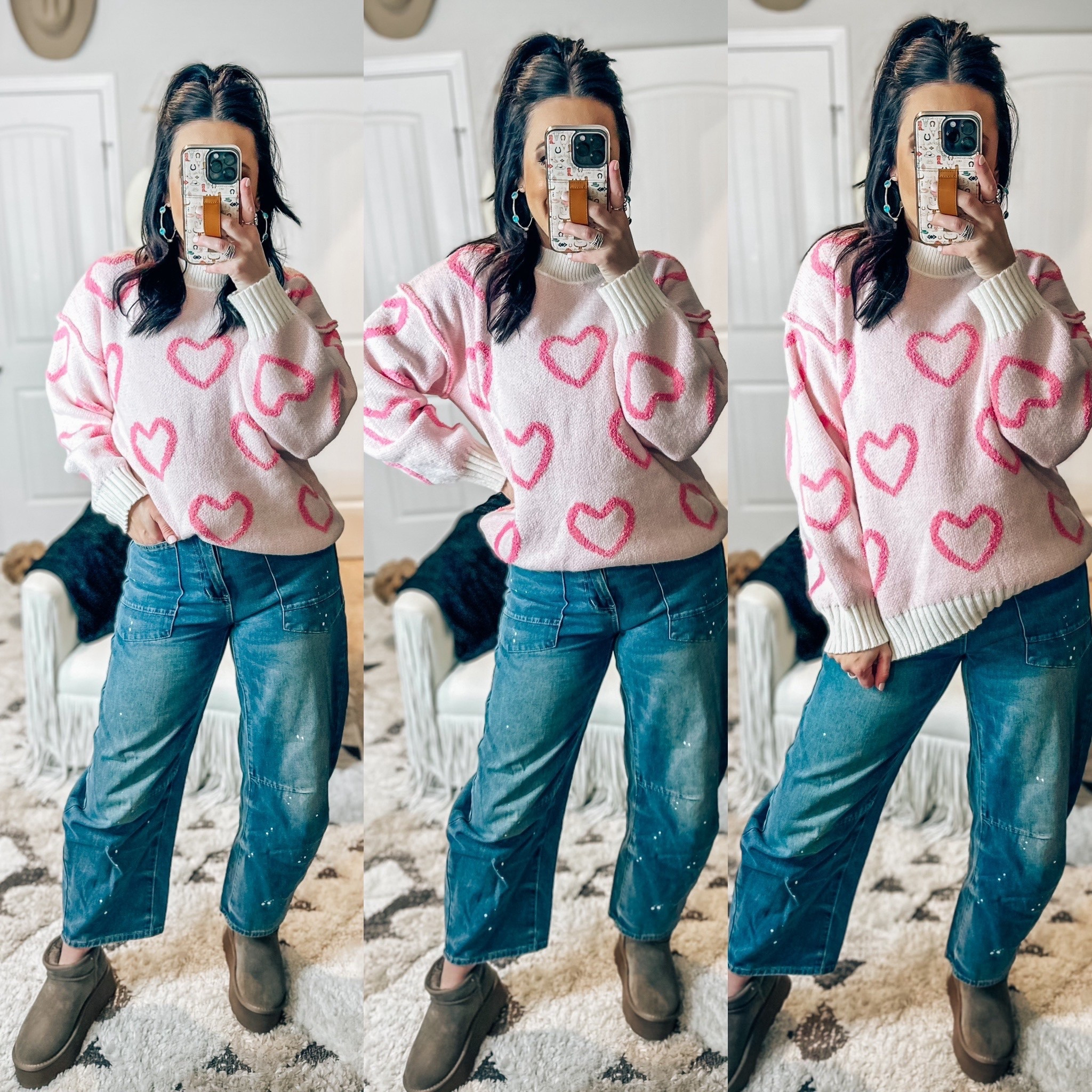 Valentine’s Day sweater from Amazon  - barrel legged jeans from Amazon and snow boot Ugg like 

#LTKValentine #LTKootd #LTKgrwm
