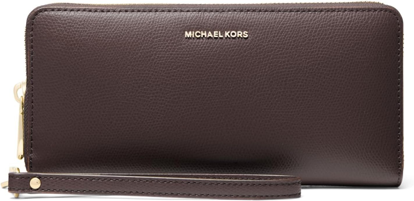 Michael Kors Jet Set Travel Continental, Gold-Tone Hardware/Sahara Leather/Chocolate | Amazon (US)