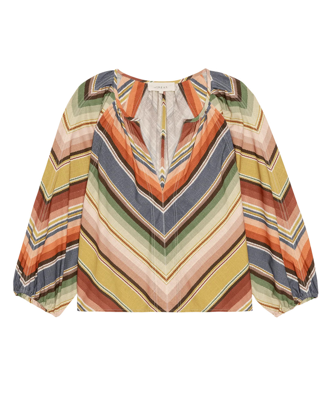 The Seamed Bodega Top. -- Davenport Stripe | THE GREAT.