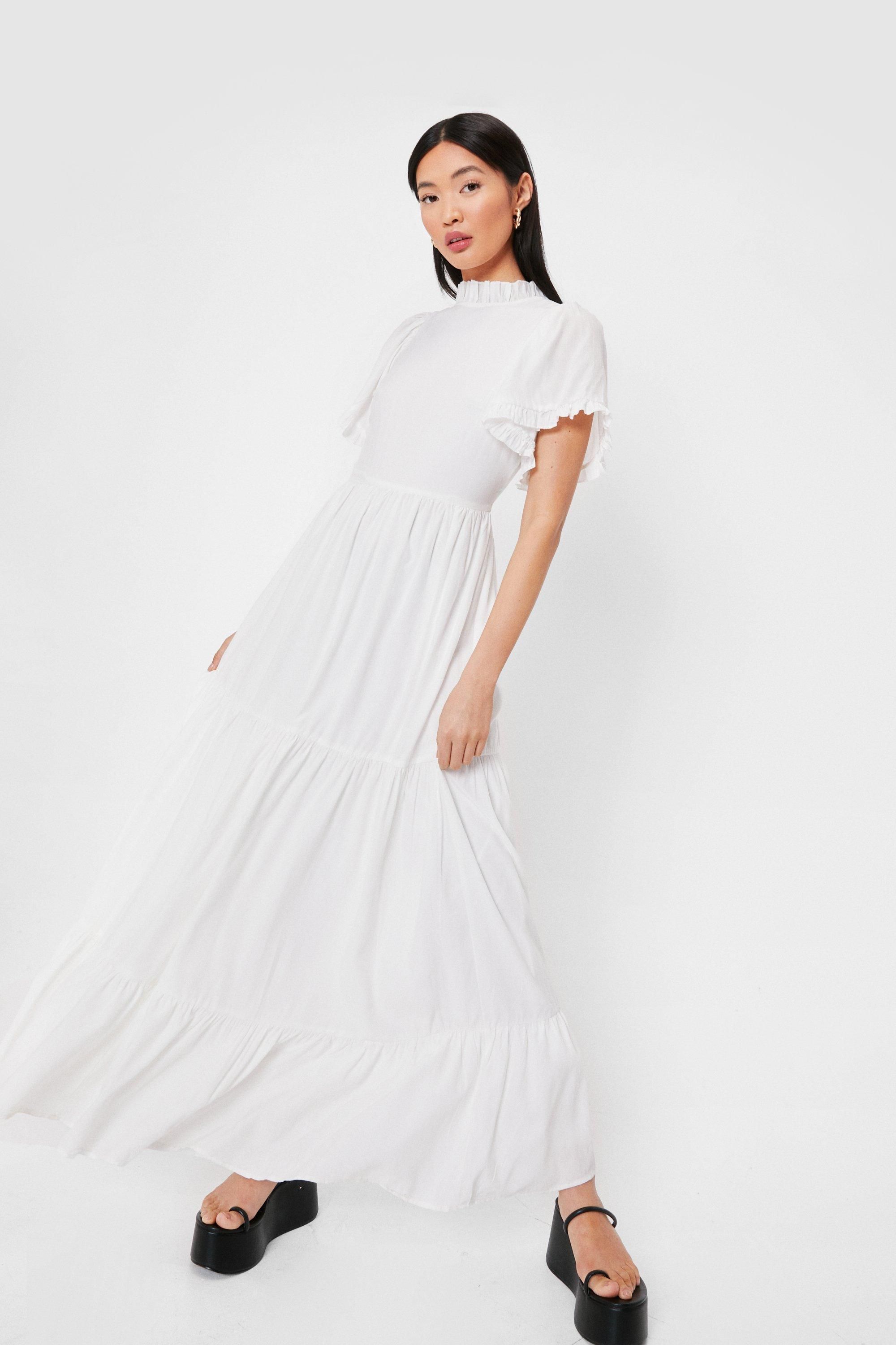 Tiered High Neck Short Sleeve Maxi Dress | NastyGal (UK, IE)